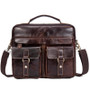 Bag men leather laptop genuine shoulder messenger crossbody briefcase tote