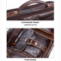 Bag men leather laptop genuine shoulder messenger crossbody briefcase tote