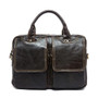 Briefcase for men leather laptop genuine bussiness messenger office