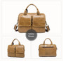 Briefcase for men leather laptop genuine bussiness messenger office