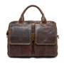 Briefcase for men leather laptop genuine bussiness messenger office