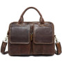 Briefcase for men leather laptop genuine bussiness messenger office