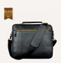 Briefcase men real leather antique style business 13"" laptop cases attache messenger bags portfolio