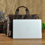 Briefcase men genuine leather office business 15.6"" laptop case attache portfolio bag messenger