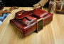 Briefcase men genuine leather office business 15.6"" laptop case attache portfolio bag messenger