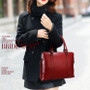 Briefcase women vintage big genuine leather 14inch laptop bags handbags office work shoulder messenger