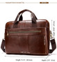 Briefcase men's bag leather laptop office genuine computer business handbag