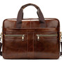 Briefcase men's bag leather laptop office genuine computer business handbag