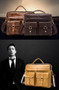 Handbag men genuine leather messenger briefcase business shoulder crossbody