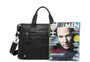 Briefcase male leather laptop genuine handbags tote messenger business for documents