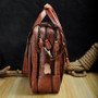 Briefcase men oil waxy leather antique design business laptop document case fashion attache messenger bag tote portfolio
