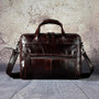 Briefcase men oil waxy leather antique design business laptop document case fashion attache messenger bag tote portfolio