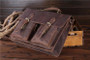 Briefcase male vintage real leather messenger shoulder portfolio laptop bag case office handbag