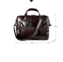 Briefcase men real leather antique style business 15.6"" laptop cases attache messenger bags portfolio