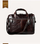 Briefcase men real leather antique style business 15.6"" laptop cases attache messenger bags portfolio
