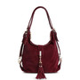 Handbag woman real split suede leather shoulder leisure casual hobo messenger top-handle