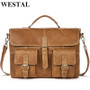 Briefcases men business men genuine leather messenger laptop office portable