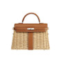 Handbag women's luxury rattan messenger pu handmade weaving summer beach