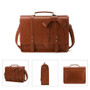 Briefcases women pu leather vintage messenger handbags bags school shoulder for 15.6 inch laptop