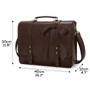 Briefcases women pu leather vintage messenger handbags bags school shoulder for 15.6 inch laptop