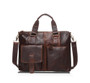 Handbags male real genuine leather designer vintage laptop briefcases office shoulder tote crossbody messenger