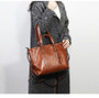 Handbag women's large capacity genuine leather messenger luxury oil wax cow crossbody bag casual tote