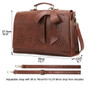 Briefcase women 15.6'' laptop messenger bag pu leather large vintage shoulder retro handbag crossbody