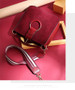 Handbag women genuine leather tote wide handle strap ring shoulder fashion purses crossbody