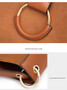 Handbag women genuine leather tote wide handle strap ring shoulder fashion purses crossbody