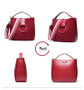 Handbag women genuine leather tote wide handle strap ring shoulder fashion purses crossbody