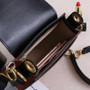 Handbag female fashion genuine leather cowhide shoulder designer annular metal ring crossbody