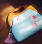 Bag women silk embroidery thread handmade floral big vintage bamboo handle tassel handbags messenger