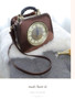 Handbags ladies personalized fun fashion clock shape leather luxury designer famous brands shoulder