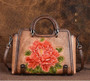 Handbag female vintage real cowhide top handle crossbody bag genuine leather shoulder tote embossed