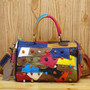 Handbags women genuine leather handmade patchwork large capacity luxury casual tote