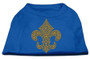 Gold Fleur De Lis Rhinestone Shirts Blue