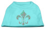 Holiday Fleur De Lis Rhinestone Shirts Aqua