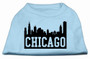 Chicago Skyline Screen Print Shirt Baby Blue