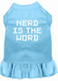 Nerd Is The Word Screen Print Dress Baby Blue