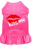 Kiss Me Screen Print Dress Bright Pink