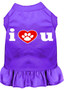 I Heart You Screen Print Dress Purple