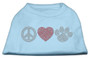 Peace Love And Paw Rhinestone Shirt Baby Blue