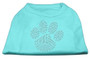 Clear Rhinestone Paw Shirts Aqua