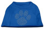 Clear Rhinestone Paw Shirts Blue