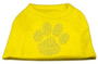 Clear Rhinestone Paw Shirts Yellow