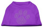 Clear Rhinestone Paw Shirts Purple