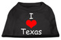 I Love Texas Screen Print Shirts Black