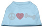 Peace Love And Bone Rhinestone Shirt Baby Blue