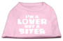 I'm A Lover Not A Biter Screen Printed Dog Shirt Light Pink