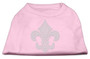 Silver Fleur De Lis Rhinestone Shirts Light Pink